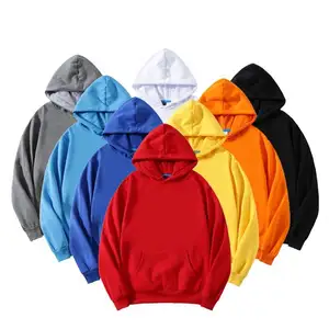 Felpa con cappuccio personalizzata da uomo 100% cotone felpa da uomo Pullover vuoto felpa oversize con cappuccio tinta unita Xxxxl felpa con cappuccio da uomo