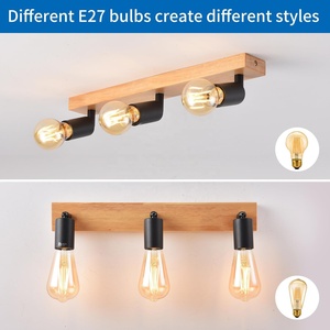 Plafonnier LED en <span class=keywords><strong>bois</strong></span> à intensité variable, <span class=keywords><strong>spot</strong></span> pour magasin, hôtel, restaurant, hall d'exposition, supermarché, éclairage commercial - Product Image 3