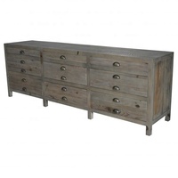 Meuble TV en bois massif de style vintage français HL369, unité de divertissement, meuble de salon pour la maison et l'appartement