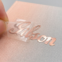 Autocollants rectangulaires 3D UV autocollants en acrylique doré pour la confection de gelées, biscuits, chocolats, parfums et cosmétiques de qualité alimentaire