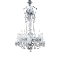 Lustre en cristal en forme de bougie, 12 douilles E14, luminaire suspendu pour salle de banquet, hall d'entrée, éclairage intérieur de la maison