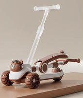 Trottinette pliable à 3 roues pour enfants de 3 à 12 ans, trottinette à pédales légère avec roues en caoutchouc pour une conduite fluide et sûre