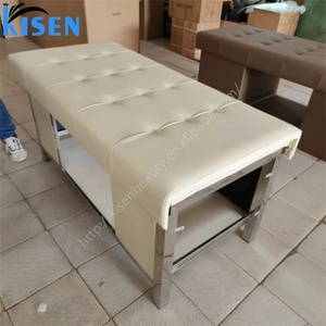 Table de massage Kisen rose, noire et blanche, lit de shampoing pour salon, utilisable avec un bassin de spa pour la tête, matelas réglable de haute qualité - Product Image 3