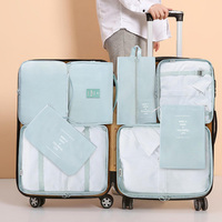 Vente en gros d'usine de luxe Ensemble de 8 sacs organisateurs de valises en polyester Cubes d'emballage personnalisés pour le stockage de voyage à la mode