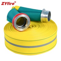 Tuyau de lutte contre l'incendie ZYfire 2 pouces, simple gaine, 100% polyester vierge, avec revêtement en caoutchouc nitrile, flexible, pour intervention d'attaque, 10-21 bars