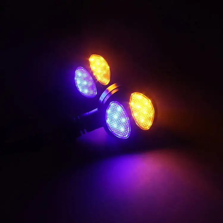 12 וולט צבע כפול אופניים עגולים אור איתות עם טבעת הילה אופנוע אור איתות