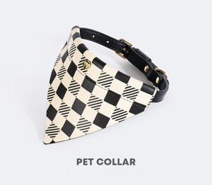 Classic Checkered Dog Leash <strong>and</strong> <strong>Collar</strong> Wholesale <strong>Detachable</strong> Leather Dog <strong>Collar</strong> Neck <strong>Collar</strong> with Scarf or Bow Tie - Product Image 3