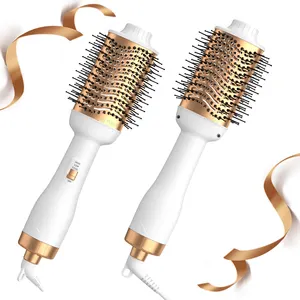 SK-036 Hair Brush Hot Air Electric Comb One Step Hair Dry Single Voltage Hair Dryer Brush Rotating Blower Round Brush