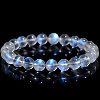Bracelet en pierre de lune bleue de haute qualité, bracelet en cristal de pierre de lune bleue naturelle à lumière blanche à vendre