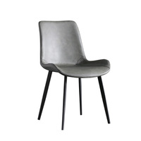 Chaise de salle à manger personnalisée de luxe de haute qualité Chaise moderne en cuir avec pieds en métal pour meubles d'hôtel