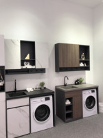 Meuble de cuisine en acier inoxydable durable, moderne, écologique, ignifuge, antirouille, avec évier utilitaire, unité de rangement, robinet et charnière, personnalisable