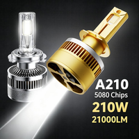 Phares LED de voiture SunRise A210 9006 12V 420W 21000LM 6500K Double tube en cuivre Nouveaux IP67 Étanche Haute luminosité Plug and Play