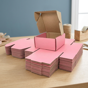 Caja de Cartón Corrugado Rosa Personalizada, Embalaje de Envío Resistente, Cartón Plegable para Regalos y Manualidades - Product Image 6