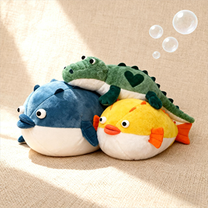 Nuovo arrivo divertente coccodrillo arrabbiato pesce palla peluche Super carino paffuto cuscino per bambini PP cotone regalo di compleanno - Product Image 2