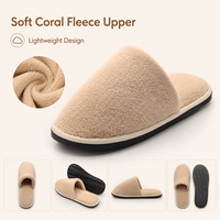 Chaussons d'hôtel jetables de luxe, doux, avec logo personnalisé, antidérapants, en polaire corail, pour les commodités des chambres d'hôtes des spas 5 étoiles