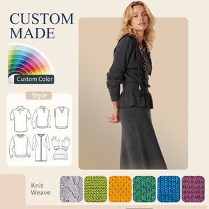 Pull en laine mérinos <span class=keywords><strong>Eloise</strong></span>, style européen et américain, pour femmes, pull en tricot, style peplum, pour un look décontracté - Product Image 1