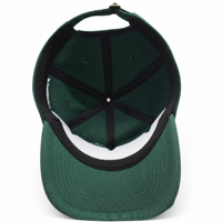 Groene katoenen stof, distressed, vlak geborduurde, groothandel 6-delige 100% katoenen baseball caps voor volwassenen met metalen gesp