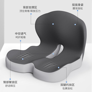 <b>Memory</b> <b>Foam</b> Seat <b>Cushion</b> With Backrest For Office Chair And Car Use Solid Color Polyester Material - Product Image 2
