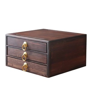 Wooden Drawer Storage <b>Box</b> Rectangle Tabletop Mount Multi Layer Jewelry Organizer Dehua First Class Product - Product Image 5