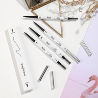 Stylo à sourcils double tête ultra-fin avec pinceau maquillage des yeux crayon à sourcils sauvage imperméable pinceau à sourcils cosmétique