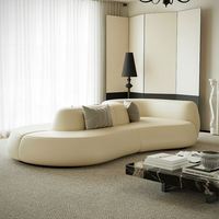 Canapé de salon en cuir double face GEDO 2026, style italien moderne et créatif, couleur crème
