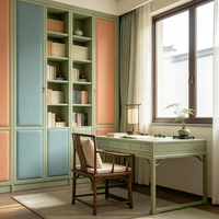 Portes de placard coulissantes en cuir véritable de qualité supérieure, poignée dissimulée, panneaux de placard de luxe en bois composite, finition intérieure pour chambre à coucher