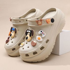 Zuecos Negros para Mujer con Plataforma para Aumentar la Altura, Suela Suave Antideslizante, Zapatos de Playa para las Cuatro Estaciones - Product Image 2