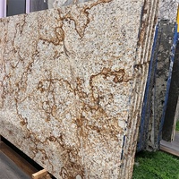 Dalles de granit naturel verni tropical Paia Stone importées du Brésil, polies, pour revêtement mural extérieur, carreaux de luxe dorés pour cuisine