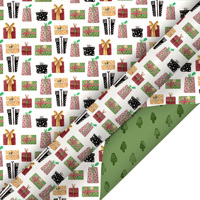 Papier cadeau de haute qualité, brillant, double face, motifs colorés, papier décoratif pour la Saint-Valentin et les anniversaires