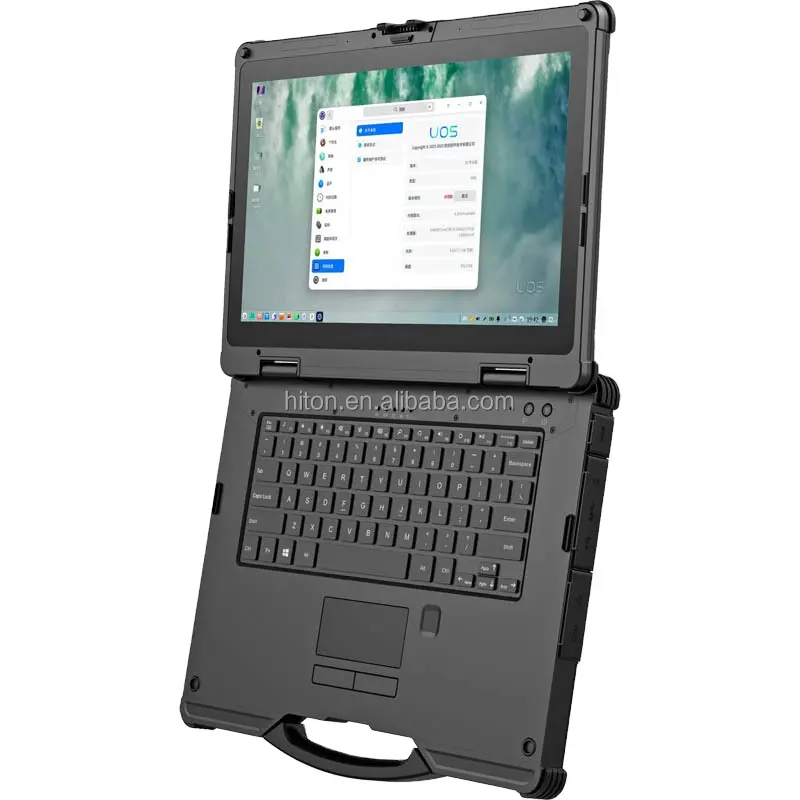 Usine la moins chère 14 pouces ordinateur portable industriel à empreintes digitales Win10-i7 2.8-4.7Ghz ordinateur portable robuste avec 16G + 256G Durabook