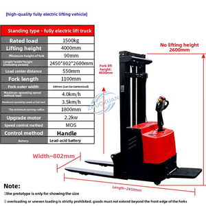 Automatic Forklift Lift Electric Pallet Stacker 1.5 Ton Equipped With Chain Sling For Mining And Retail Use - Product Image 6