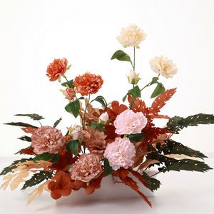 Arreglo de Flores de Peonía de Seda Artificial, 3 Cabezas con Pétalos Desgarrados, Decoración para Bodas y Hogar - Product Image 1