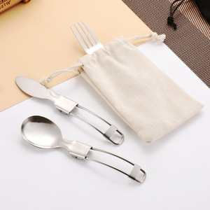 Portable 304 SS Camping Utensils <b>Set</b>, Travel Outdoor Picnic Cutlery with Chopsticks, Salad Dinner Knife Fork Spoon <b>Set</b> - Product Image 2