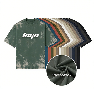 Camiseta OEM Street Wear 100% Algodón, Personalizada, de Gran Peso, <span class=keywords><strong>para</strong></span> Hombre, Estilo Vintage, Lavado Ácido, con Impresión Personalizada y Logotipo - Product Image 1