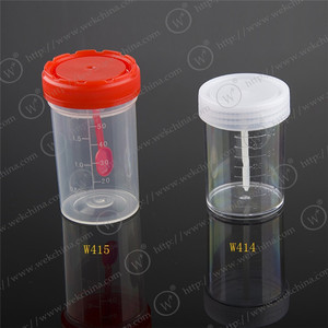 Gobelet de collecte médicale en plastique jetable 40 ml 60 ml avec couvercle pour le stockage d'échantillons - Product Image 1
