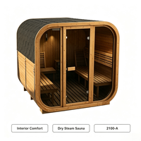Cabine de sauna à vapeur sèche grande capacité pour 8 personnes, 2100x2400x2100mm, en bois de cèdre/hemlock/épicéa, pour hôtels, gymnases, centres de bien-être