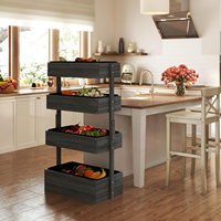 Jardinière verticale à 4 niveaux en bois de sapin, jardinière surélevée pour fleurs, herbes et légumes, potager surélevé pour jardin, patio et balcon
