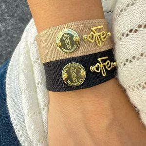 LS-B9047 Pulsera Religiosa con Dijes de San <span class=keywords><strong>Gregorio</strong></span> Hernández, Bañada en Oro, Pulsera Miyuki Tejida para Mujer, Regalo de Cumpleaños - Product Image 1