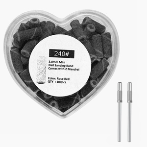 Ensemble de 100 petites bandes de ponçage pour ongles avec 2 mandrins pour la préparation des ongles, ongles en acrylique, manucure pédicure NAD120 - Product Image 2