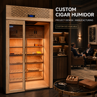 Cigarenopslagruimte op maat gemaakte walk-in humidor met Spaanse cederhouten binnenkant en vochtigheidsregeling voor villa, hotel, clubproject.