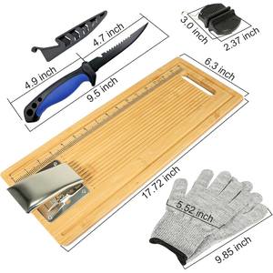 Tabla de limpieza de pescado de bambú resistente con ranura profunda para jugo, tabla de cortar pescado antideslizante, estación de preparación de mariscos para cocina - Product Image 6