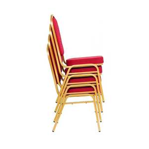 Wholesales Price Modern Wedding Fabric Metal Iron Stackable Red Hotel <b>Dining</b> Banquet <b>Chairs</b> - Product Image 3