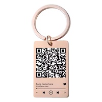 Rose Gold Plated Lieblings lied QR-Scan Schlüssel ring Spotify Music Schlüssel anhänger Hunde marke Fabrik preis Benutzer definierter QR-Code Schlüssel anhänger