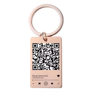 พวงกุญแจ<span class=keywords><strong>เพลง</strong></span> chavourite วงแหวนสแกน QR ชุบโรสโกลด์พวงกุญแจเพลง - Product Image 1