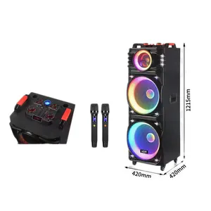 NDR1526 15 inç parti Karaoke arabası hoparlör ile kablosuz mikrofon LED ışık Bluetooth Subwoofer büyük güç HIFI DJ açık hoparlör