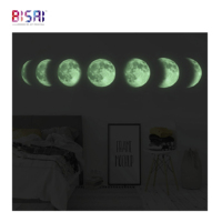Autocollants muraux lumineux 3D personnalisés avec logo pour salon et chambre à coucher, motif lune et étoiles