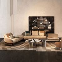 Ensemble de canapés en forme de L irréguliers de style minimaliste italien, meubles de luxe, chaise longue plateforme, ensemble de canapés d'angle