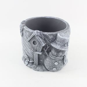 Dekorasi vas taman semen dasar kayu mewah abu-abu Modern minimalis baru <span class=keywords><strong>2025</strong></span> untuk dekorasi rumah penanam buatan tangan Desktop luar ruangan - Product Image 6