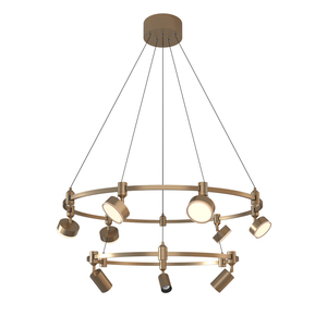 Modern Luxury Decor Circle Pendant <b>Light</b> with Adjustable Height Acrylic & Brass Flexible Linear Track <b>Light</b> Kit Hanging <b>Light</b> - Product Image 3