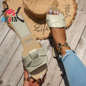 Sandalias Planas de Verano 2025 con Punta Abierta para Mujer, Tallas Grandes, Cómodas, Antideslizantes, Transpirables para la Playa - Product Image 6